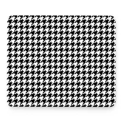Black And White Houndstooth Print Mouse Pad