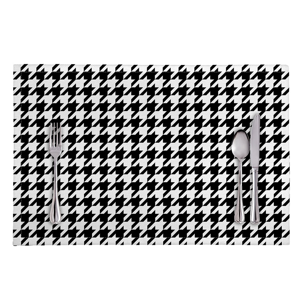 Black And White Houndstooth Print Placemat