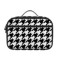 Black And White Houndstooth Print Portable Lunch Bag