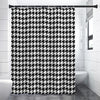 Black And White Houndstooth Print Premium Shower Curtain