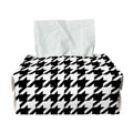 Black And White Houndstooth Print Rectangle Tissue Box Cover