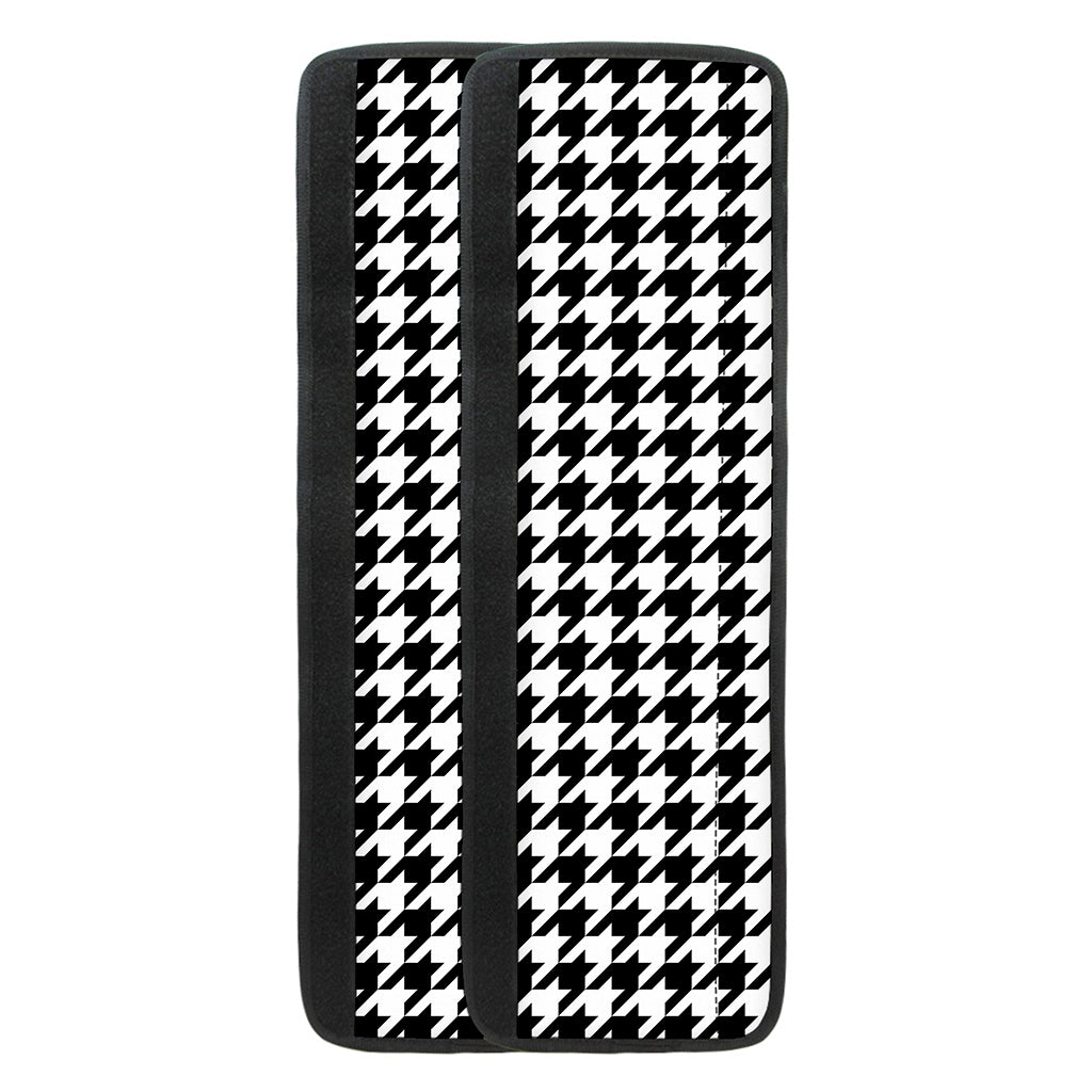 Black And White Houndstooth Print Refrigerator Handle Covers
