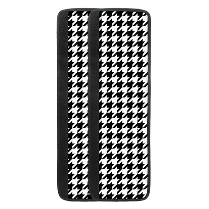 Black And White Houndstooth Print Refrigerator Handle Covers