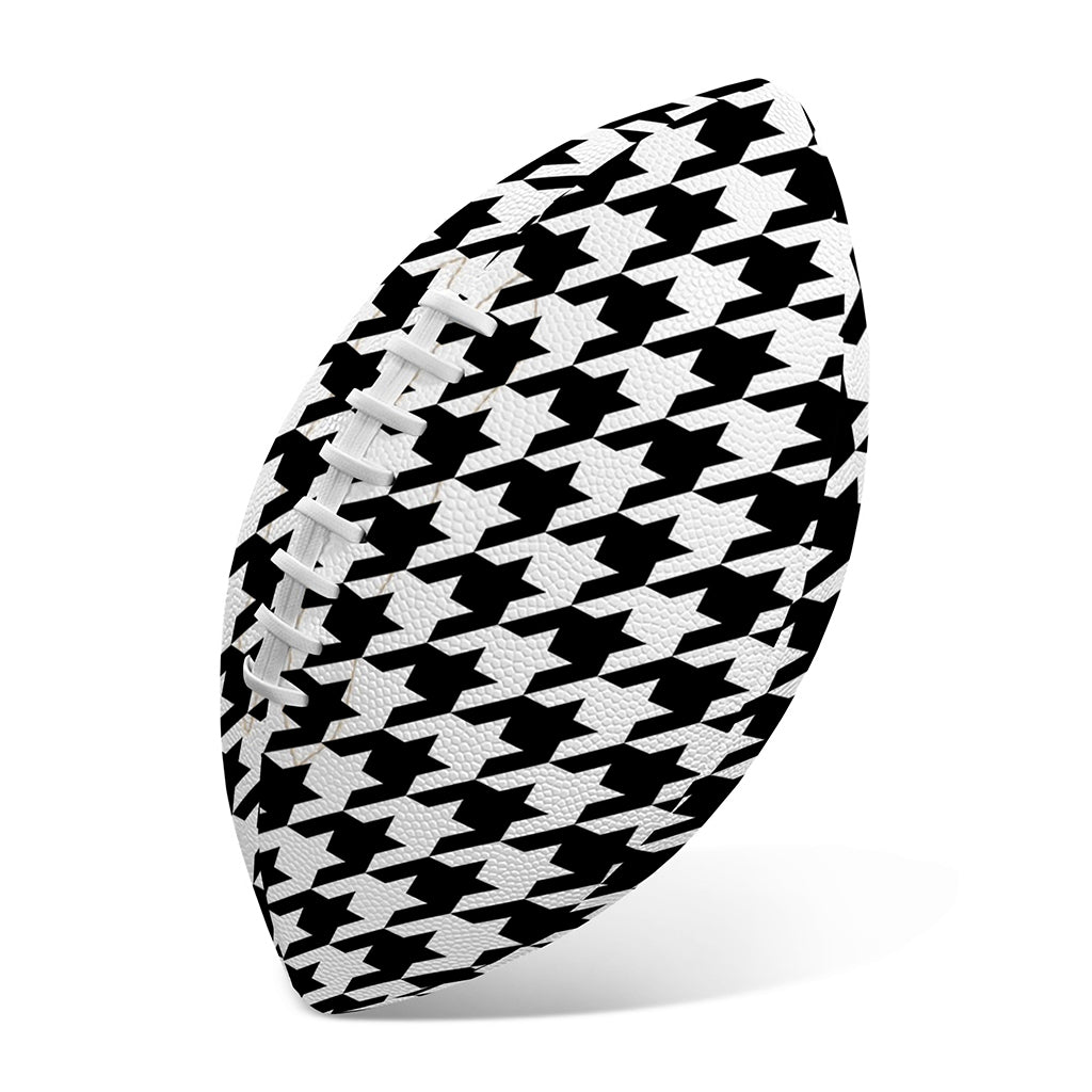 Black And White Houndstooth Print Rugby Ball