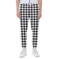 Black And White Houndstooth Print Joggers