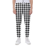 Black And White Houndstooth Print Scuba Joggers