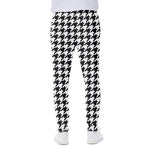 Black And White Houndstooth Print Scuba Joggers