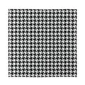 Black And White Houndstooth Print Silk Bandana