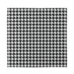Black And White Houndstooth Print Silk Bandana