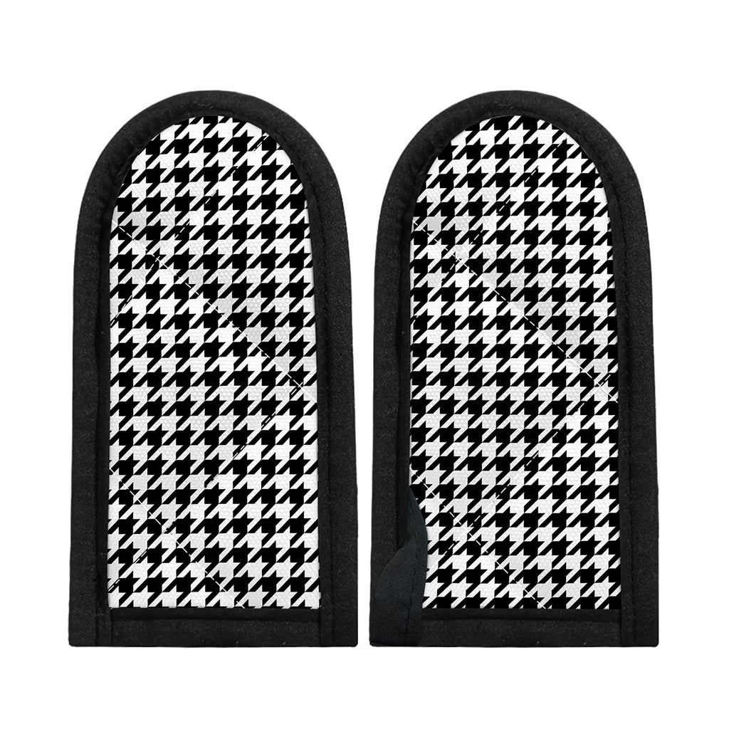 Black And White Houndstooth Print Skillet Handle Cover
