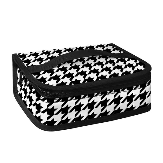 Black And White Houndstooth Print Small Lunch Bag