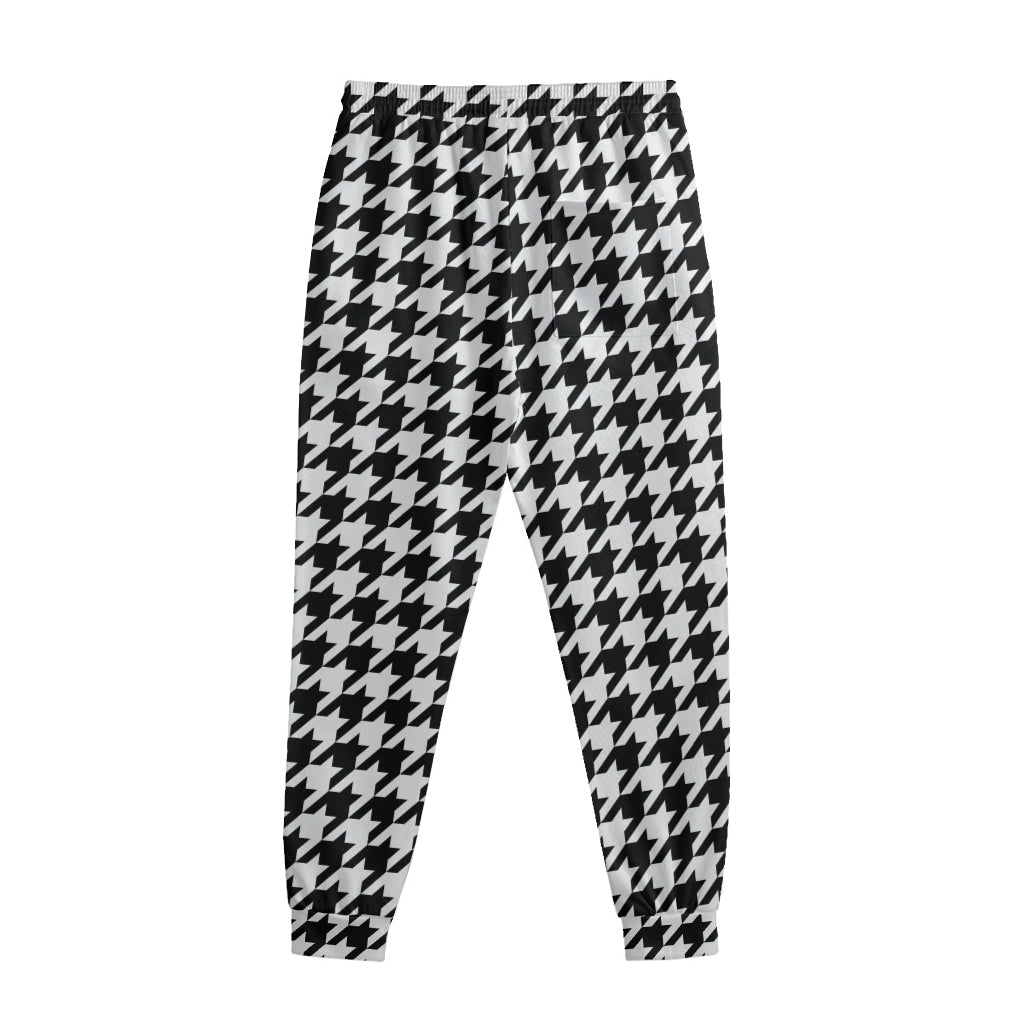 Black And White Houndstooth Print Sweatpants