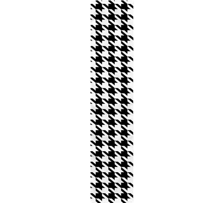 Black And White Houndstooth Print Table Runner