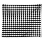 Black And White Houndstooth Print Tapestry