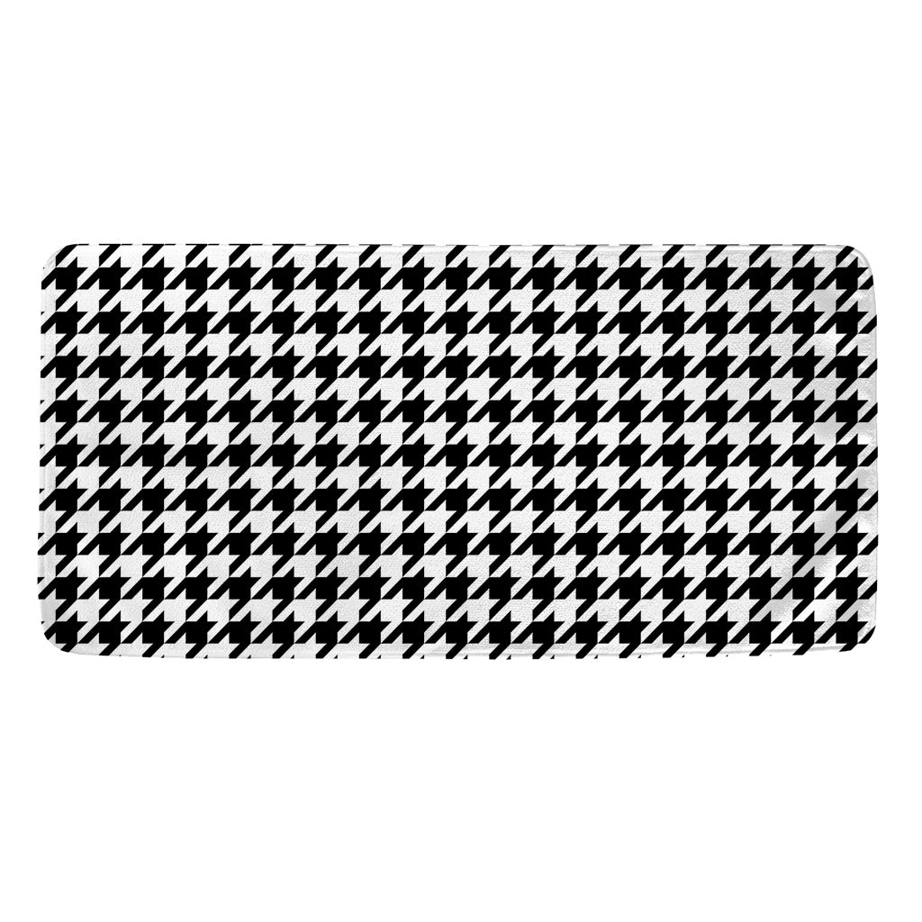 Black And White Houndstooth Print Towel