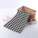 Black And White Houndstooth Print Towel