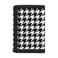 Black And White Houndstooth Print Trifold Wallet
