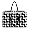 Black And White Houndstooth Print Utility Tote Bag