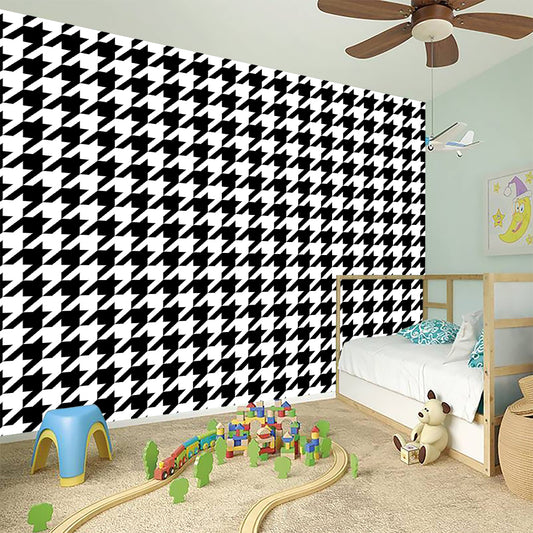 Black And White Houndstooth Print Wall Sticker