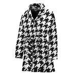 Black And White Houndstooth Print Women's Bathrobe