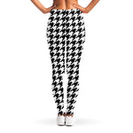 Black And White Houndstooth Print Women's Leggings