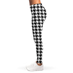 Black And White Houndstooth Print Women's Leggings