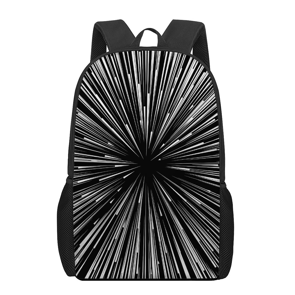 Black And White Hyperspace Print 17 Inch Backpack