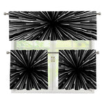 Black And White Hyperspace Print 3 Piece Kitchen Curtains