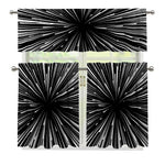 Black And White Hyperspace Print 3 Piece Kitchen Curtains