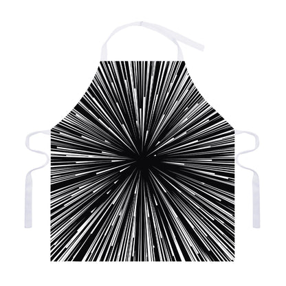 Black And White Hyperspace Print Adjustable Apron