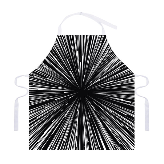 Black And White Hyperspace Print Adjustable Apron
