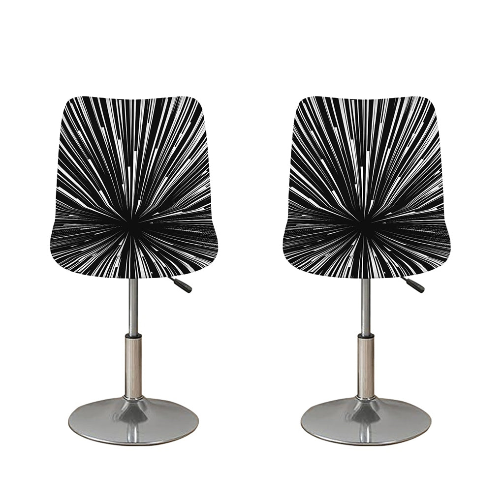 Black And White Hyperspace Print Bar Stool Covers
