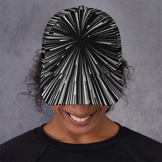 Black And White Hyperspace Print Baseball Cap