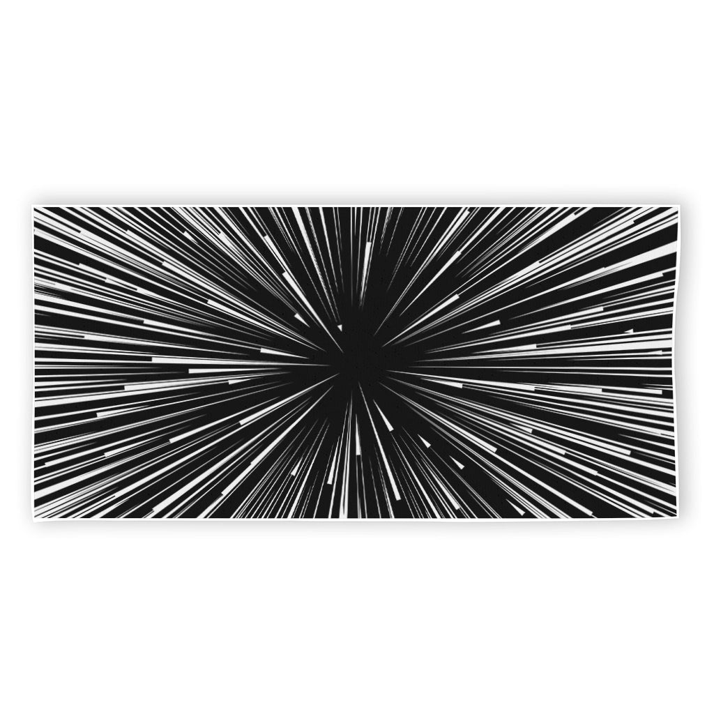 Black And White Hyperspace Print Beach Towel