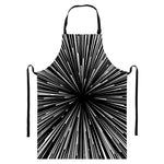 Black And White Hyperspace Print Bib Apron With Pocket