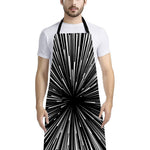 Black And White Hyperspace Print Bib Apron With Pocket
