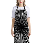 Black And White Hyperspace Print Bib Apron With Pocket