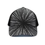 Black And White Hyperspace Print Black Mesh Trucker Cap