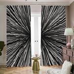 Black And White Hyperspace Print Blackout Pencil Pleat Curtains