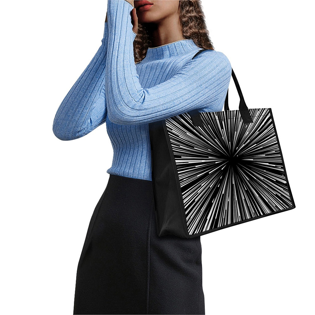 Black And White Hyperspace Print Canvas Tote Bag