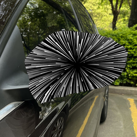 Black And White Hyperspace Print Car Side Mirror Covers