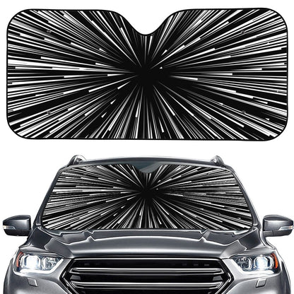 Black And White Hyperspace Print Car Windshield Sun Shade