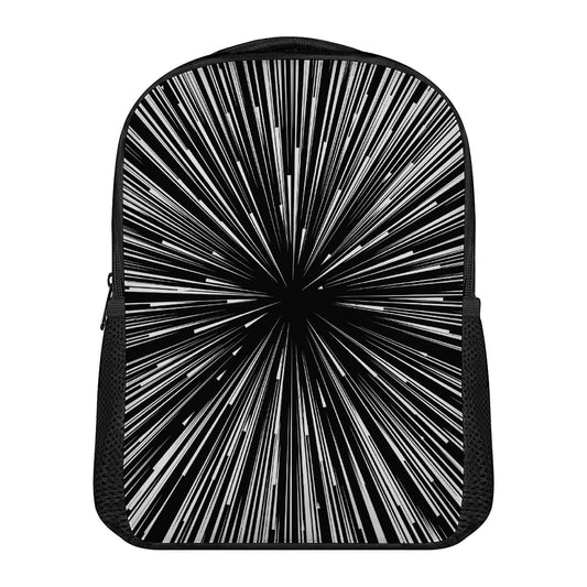 Black And White Hyperspace Print Casual Backpack