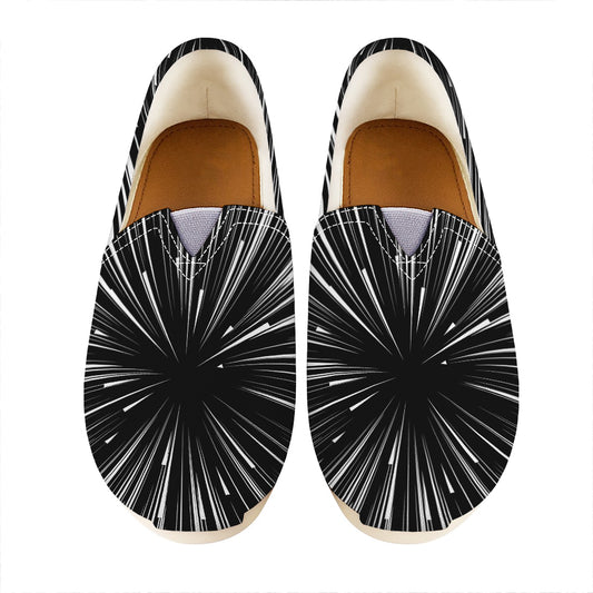 Black And White Hyperspace Print Casual Shoes