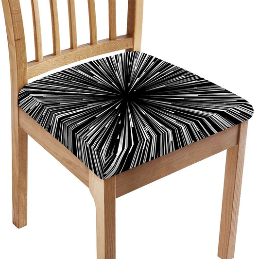 Black And White Hyperspace Print Chair Cushion Cover