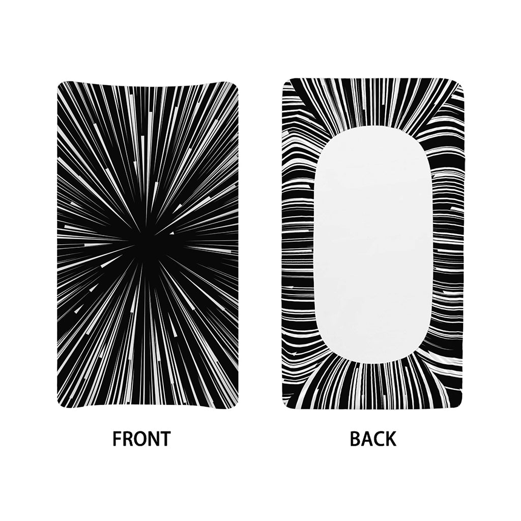 Black And White Hyperspace Print Changing Pad Cover