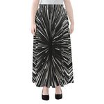 Black And White Hyperspace Print Chiffon Maxi Skirt