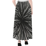 Black And White Hyperspace Print Chiffon Maxi Skirt