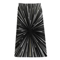 Black And White Hyperspace Print Cotton Front Slit Maxi Skirt