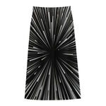 Black And White Hyperspace Print Cotton Front Slit Maxi Skirt